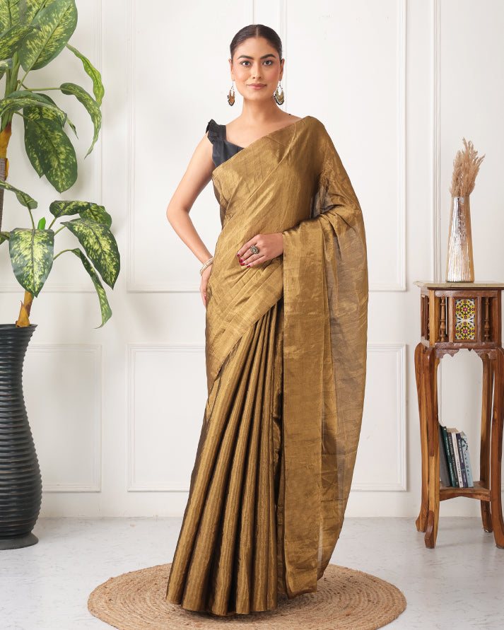 Suvarna Chanderi Silk Tissue Saree with Unstiched Blouse