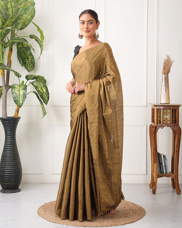 Suvarna Chanderi Silk Tissue Saree with Unstiched Blouse