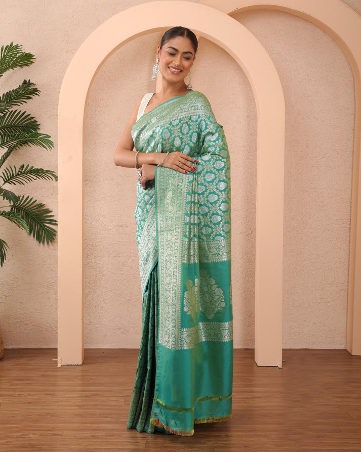Bahara Katan Silk Banarasi Saree with Unstiched Blouse