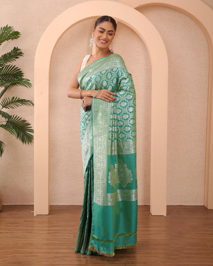 Bahara Katan Silk Banarasi Saree with Unstiched Blouse