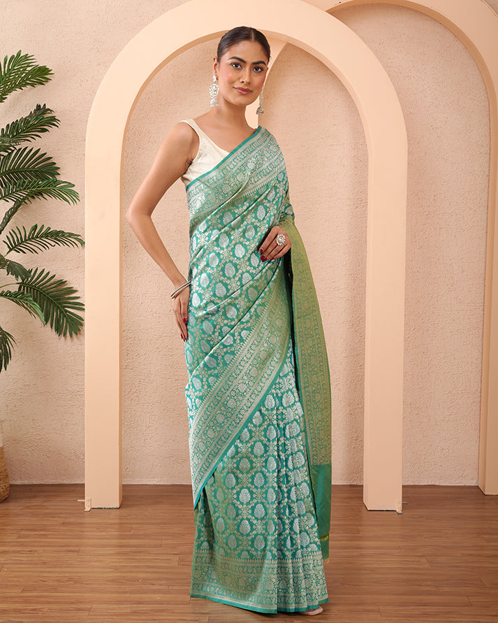 Bahara Katan Silk Banarasi Saree with Unstiched Blouse