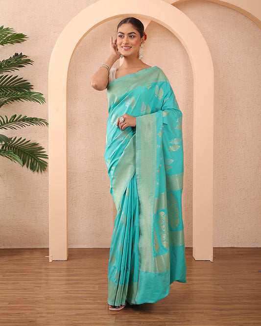 Mayuri Mushroo Silk Banarasi saree with Unstiched Blouse
