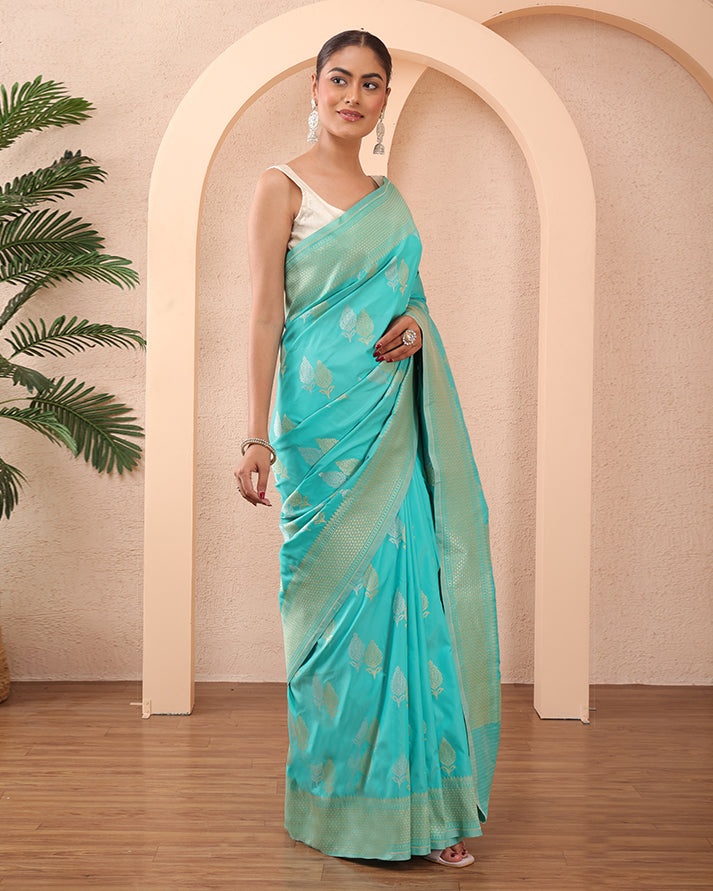 Mayuri Mushroo Silk Banarasi saree with Unstiched Blouse