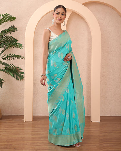 Mayuri Mushroo Silk Banarasi saree with Unstiched Blouse