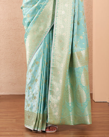 Soormaeyi Mushroo Silk Banarasi saree with Unstiched Blouse
