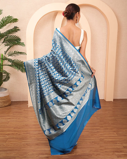 Nooe-e-Abi Katan Silk Banarasi Saree with Unstiched Blouse