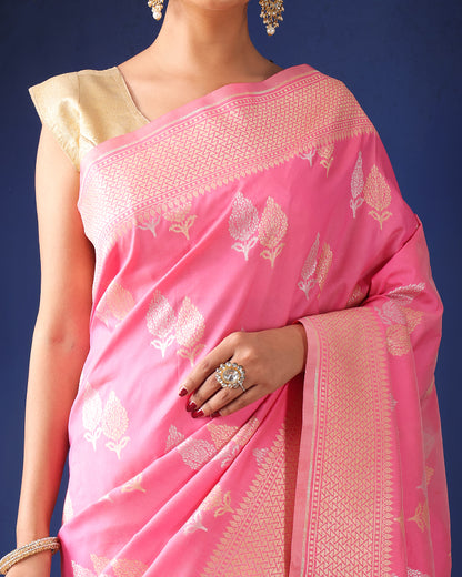 Nasrin Katan Silk Banarasi Saree with Unstiched Blouse