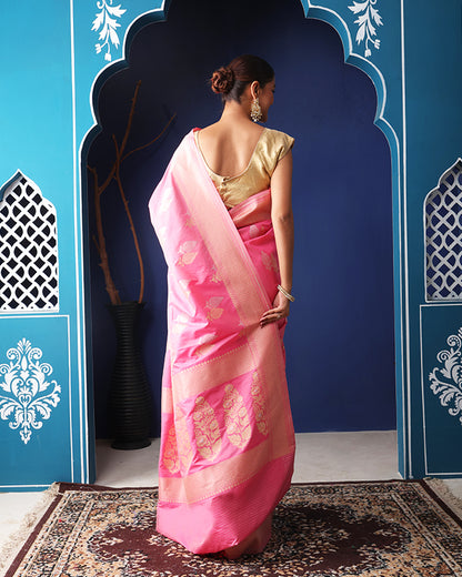 Nasrin Katan Silk Banarasi Saree with Unstiched Blouse