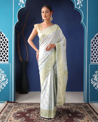 Shiri Mushroo Silk Banarasi saree with Unstiched Blouse