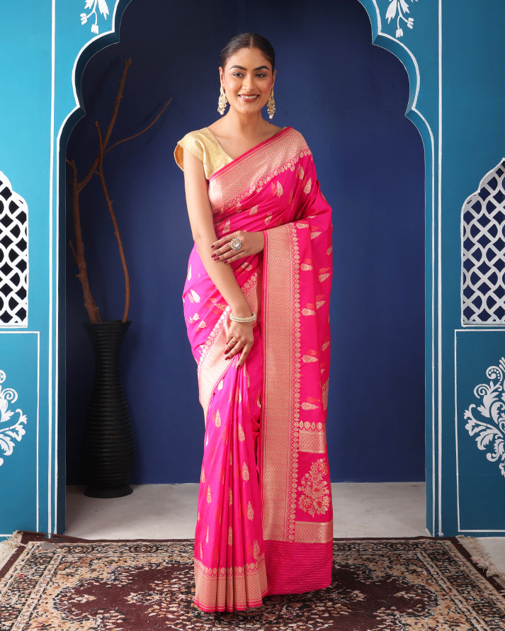 Taruni Katan Silk Banarasi Saree with Unstiched Blouse