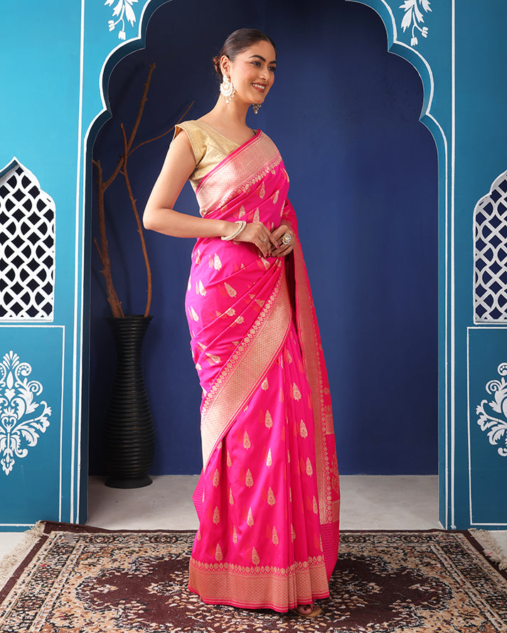 Taruni Katan Silk Banarasi Saree with Unstiched Blouse