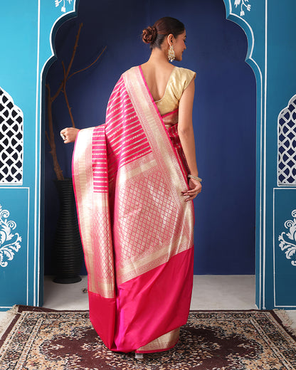 Maharani Mushroo Silk Banarasi saree with Unstiched Blouse