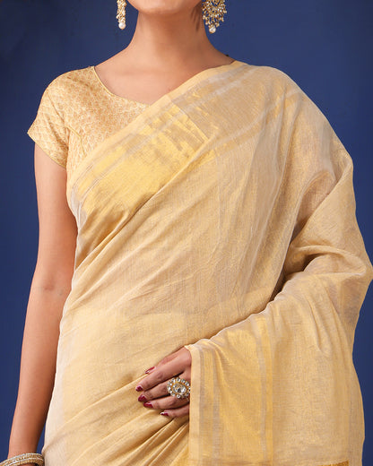 Kanak Bengal Tissue Silk Saree with Unstiched blouse