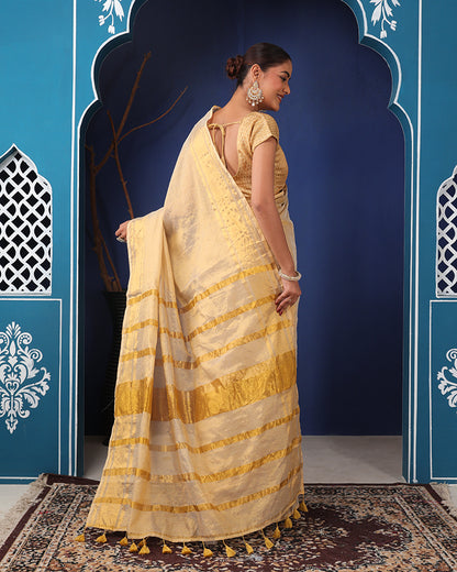 Kanak Bengal Tissue Silk Saree with Unstiched blouse