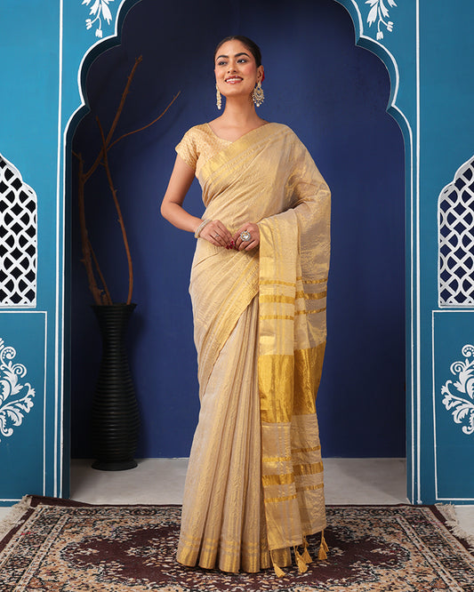 Swarna Bengal Tissue Silk Saree with Unstiched blouse
