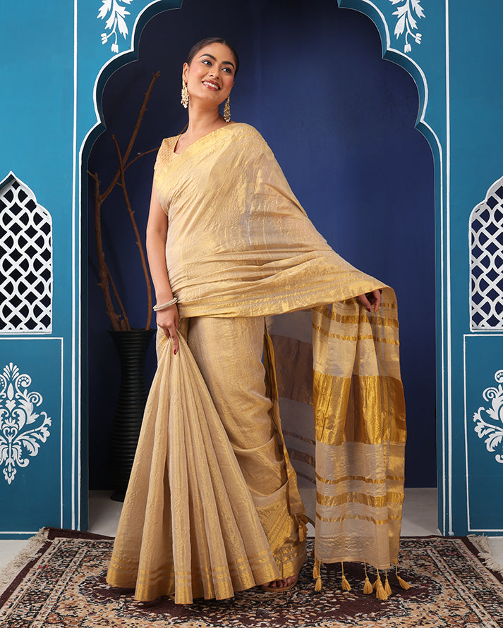 Swarna Bengal Tissue Silk Saree with Unstiched blouse