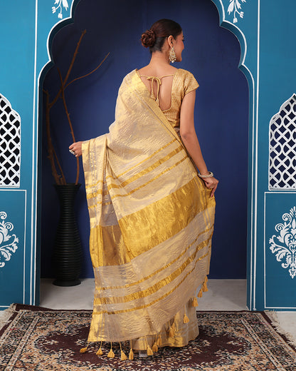 Swarna Bengal Tissue Silk Saree with Unstiched blouse