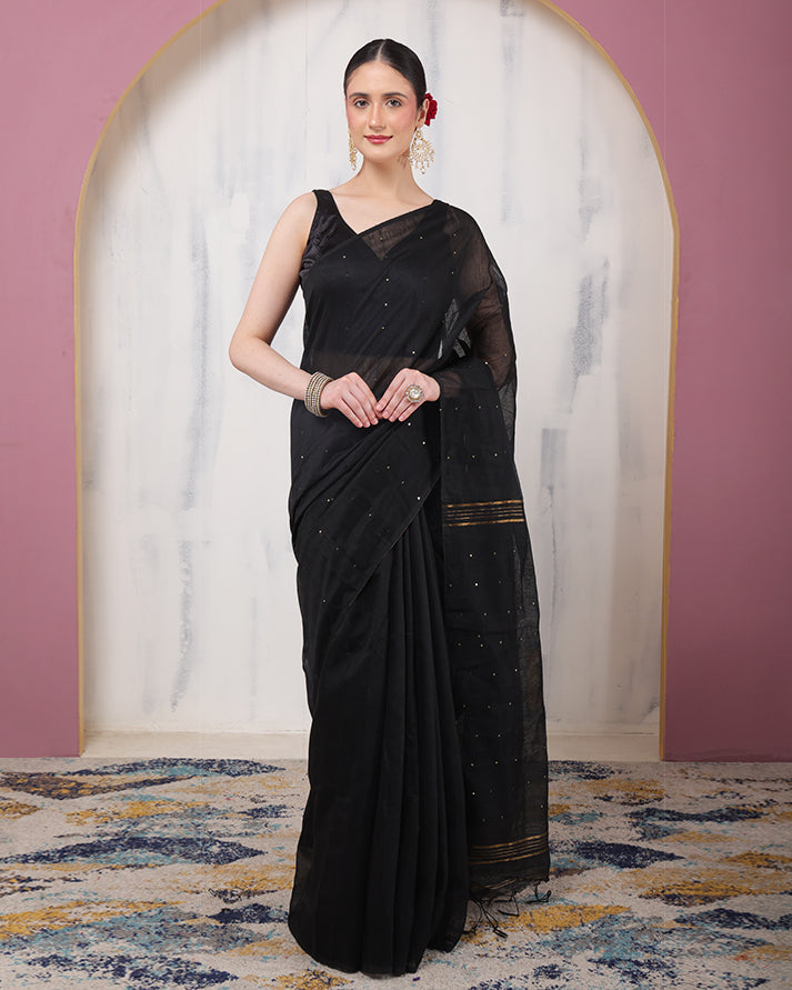 Shyamal Linen Saree with Unstiched Blouse