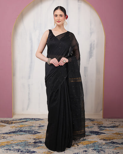 Shyamal Linen Saree with Unstiched Blouse