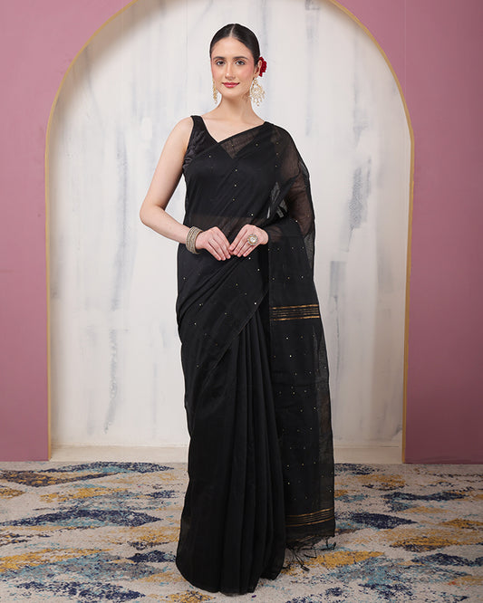 Shyamal Linen Saree with Unstiched Blouse