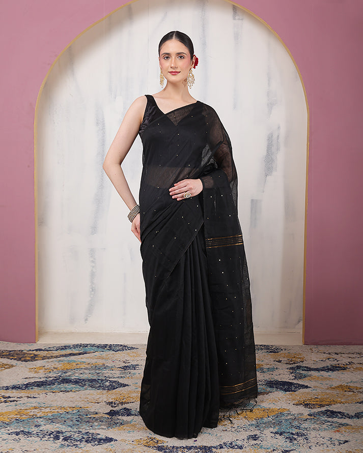 Shyamal Linen Saree with Unstiched Blouse