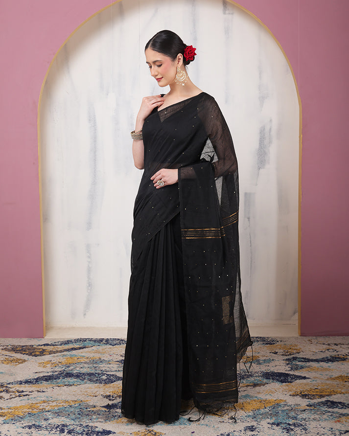 Shyamal Linen Saree with Unstiched Blouse