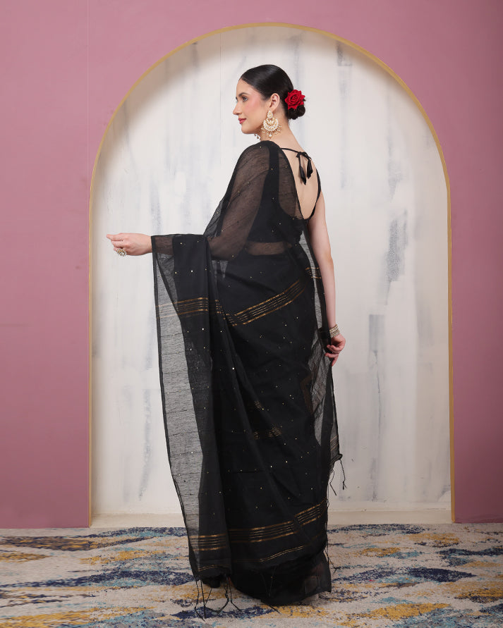 Shyamal Linen Saree with Unstiched Blouse