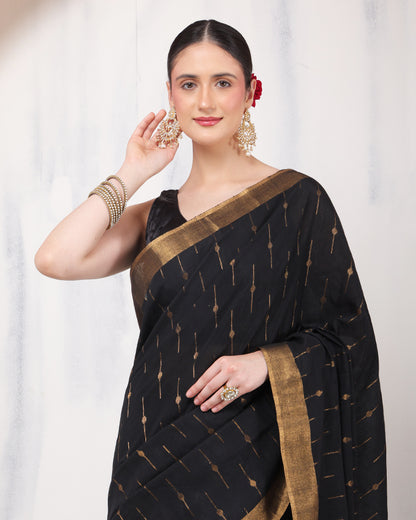 Meshki Linen Bengal Saree with Unstiched Blouse