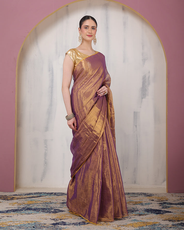 Sona Tissue Silk Bengal Saree with Unstiched Blouse