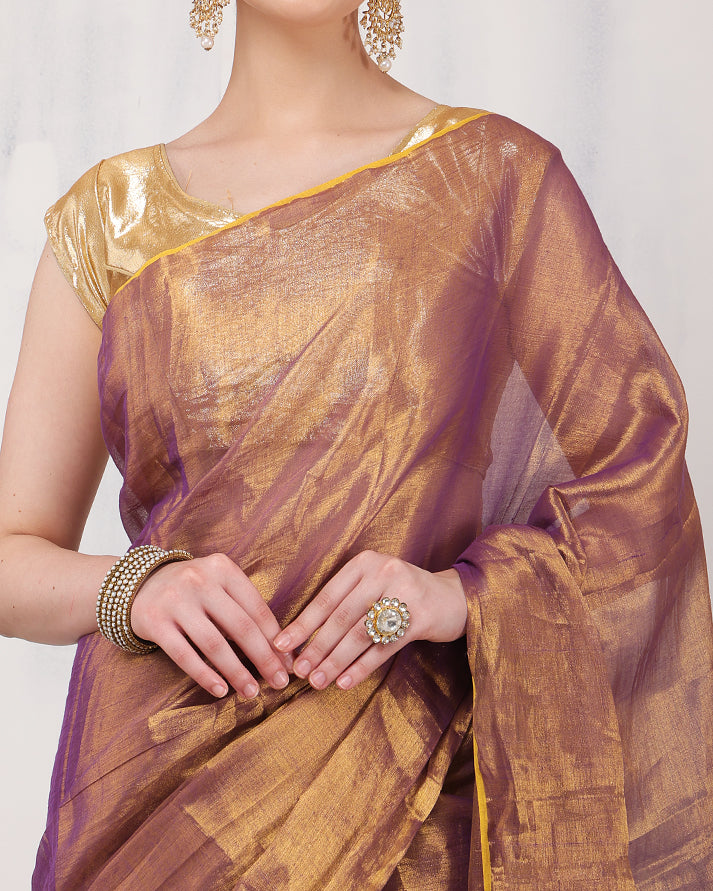 Sona Tissue Silk Bengal Saree with Unstiched Blouse