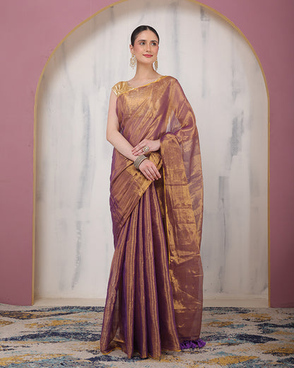 Sona Tissue Silk Bengal Saree with Unstiched Blouse