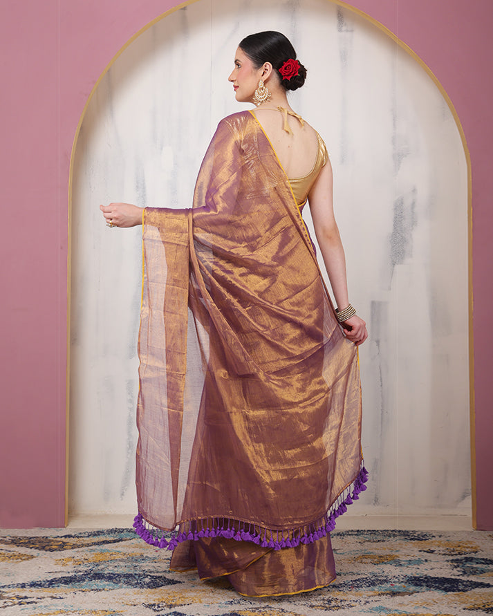 Sona Tissue Silk Bengal Saree with Unstiched Blouse