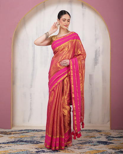 Varnika Tissue Silk Bengal Saree with Unstiched Blouse