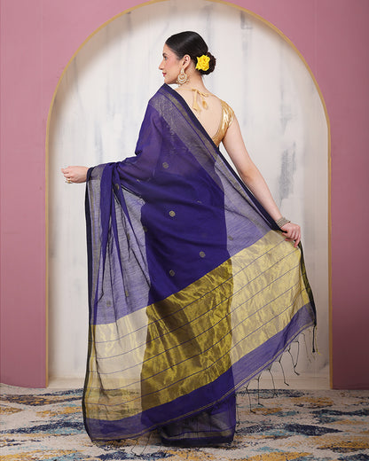 Avani Maheshwari Silk Saree with Zari Border Pallu and Unstiched Blouse