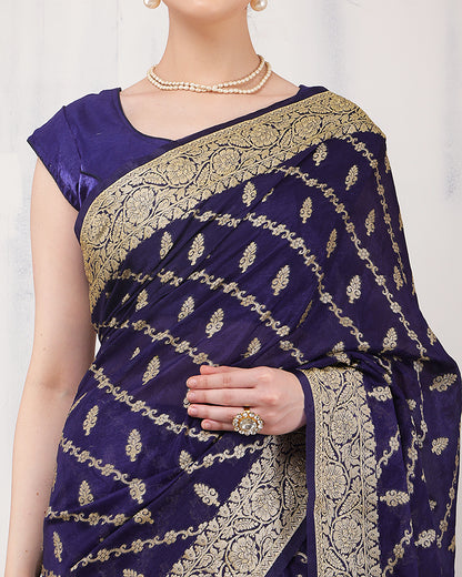 Neelam Georgette Silk Banarasi Saree with Unstiched Blouse