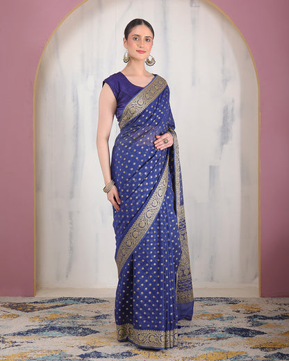 Nilani Georgette Silk Banarasi Saree with Unstiched Blouse