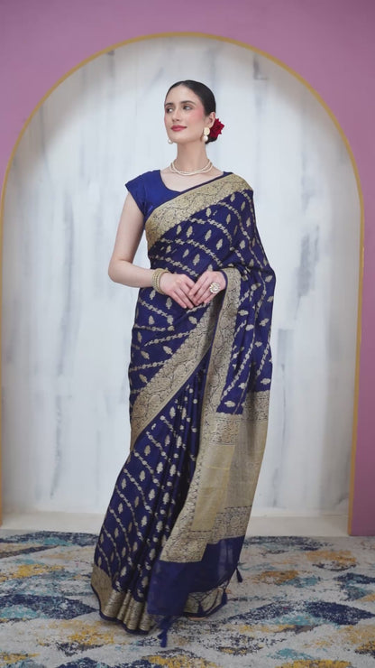Neelam Georgette Silk Banarasi Saree with Unstiched Blouse