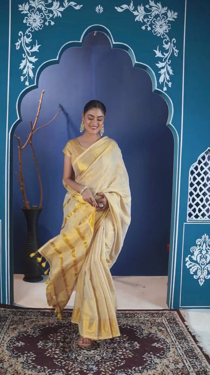 Kanak Bengal Tissue Silk Saree with Unstiched blouse