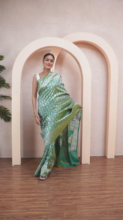Bahara Katan Silk Banarasi Saree with Unstiched Blouse