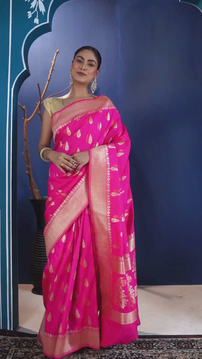 Taruni Katan Silk Banarasi Saree with Unstiched Blouse