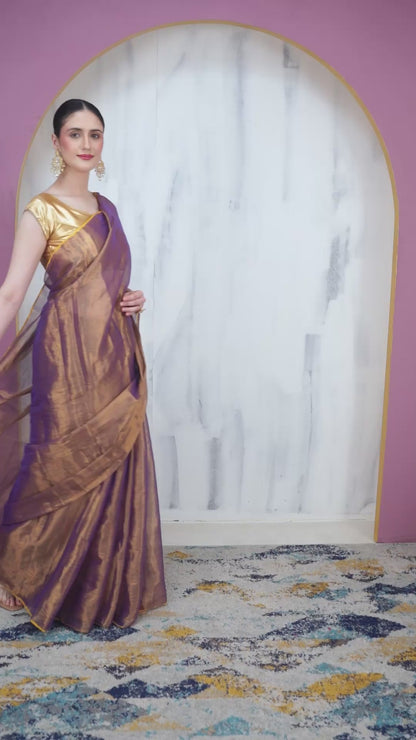 Sona Tissue Silk Bengal Saree with Unstiched Blouse